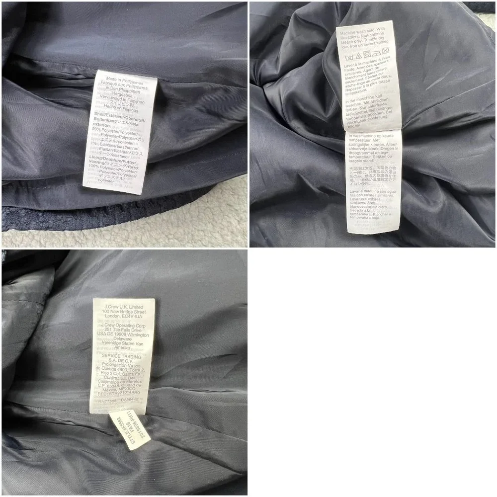 J Crew Sheath Dress Women 4 Navy Blue Work Portfolio Office Matelasse Workwear - Picture 10 of 12